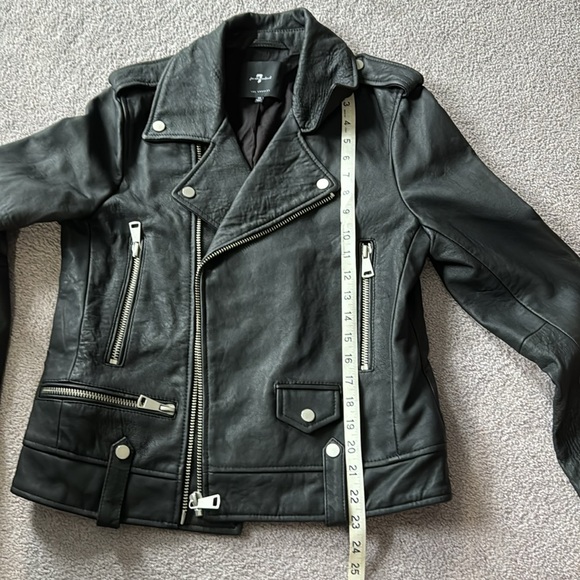 7 for All mankind leather motorcycle jacket. - Picture 11 of 11